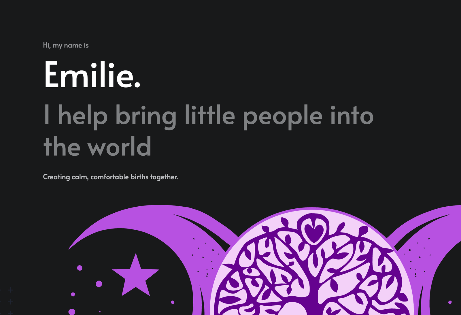 Screenshot of Emilies Portfolio site